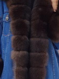 Women's Artificial Fur Denim Long Sleeved Coat