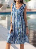 Print V-neck Bohemian Dress