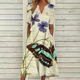 Butterfly Printing Casual Dress