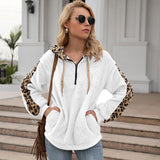 leopard print Plush Sweater Jacket