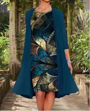 Long Sleeved Shawl Two-piece Dress