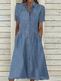 Lapel Casual Denim Dress