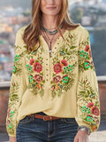 Long Sleeve Printed Loose Shirt