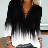 RS White and Black Ombre Rain Lace Top