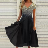 glitter starry dress long dress