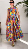 Printed Mikado With Groovy Theme Dress