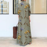 Elegant Printed Shirt Dress Women's Autumn COTTON Sundress