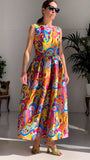 Printed Mikado With Groovy Theme Dress