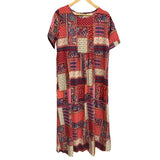 Women's Print  Casual Short Sleeve Long Sundress