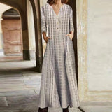 Casual Cotton-Blend Long Maxi Retro Dresses