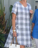 Floaty Dress Gray and White Check Dress