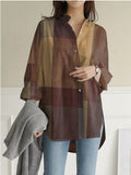 Cotton Linen Oversized Long Sleeve Floral Button Shirt