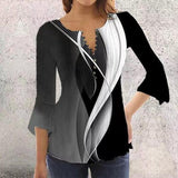 Abstract Black Gray White Top