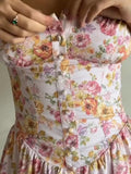 SPRING FLORAL MIDI SUNDRESS WITH BUTTONS