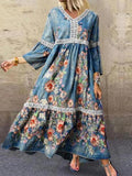 Bohemia Bell Sleeve Flowy Maxi Dress