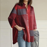 Cotton Linen Oversized Long Sleeve Floral Button Shirt