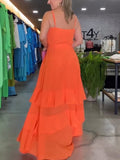 Orange Pink Sling Dress