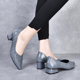 First Layer Cowhide Leather Comfortable Soft-Soled Loafers high or low heels (free shipping)