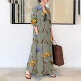 Elegant Printed Shirt Dress Women's Autumn COTTON Sundress