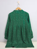 Comfortable green print dress