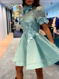 Blue Lace Petal Dress