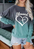 Jesus Has My Back Blessed Cross Heart Gradient Sweatshirt