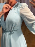 Embroidered Light Blue Dress