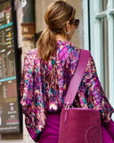 Purple Floral Printed Shirt