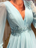 Embroidered Light Blue Dress