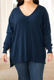 Miss Who I Was Sweater, Light Navy
