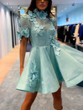 Blue Lace Petal Dress