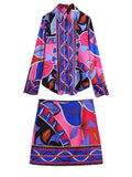 Printed Skirt Top Set