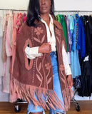 70s Fringe Cape Coat