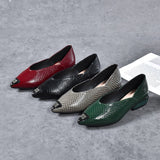 2021 autumn snake print leather low heels (FREE SHIPPING)