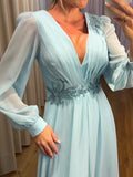 Embroidered Light Blue Dress