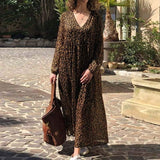 5XL Leopard Print Maxi Dress