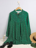 Comfortable green print dress