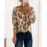 Leopard Print V-Neck shirts