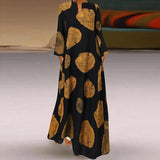 Cotton Long Sleeve Printed Maxi Dress