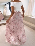 Pink Lace Elegant Floral Dress