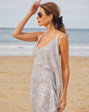 Silver Sequin Date Dress