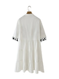 New fringed embroidered slim dress