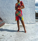 Neon Hand Knit Dress