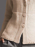 Cotton-blend Beige Cotton-Blend Casual Sweater