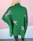 Mock Neck Cheetah Print Wild Sweater