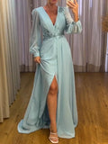 Embroidered Light Blue Dress