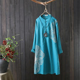 Long sleeve shirt dress mid-length loose shirt