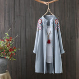 Pure cotton shirt literary blouse embroidered cardigan