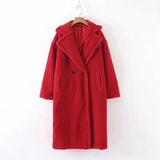 Solid color loose thick+++ lapel coat