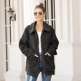 Fashion design loose thick woolen coat